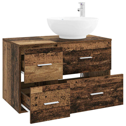 vidaXL Bathroom Furniture Set 2 pcs Old Wood Engineered Wood 3