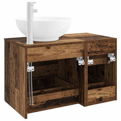 vidaXL Bathroom Furniture Set 2 pcs Old Wood Engineered Wood 5