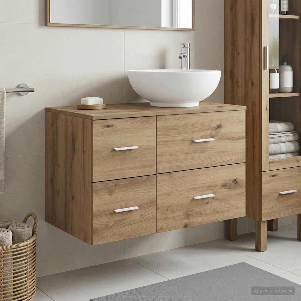 vidaXL Bathroom Furniture Set 2 pcs Artisan Oak Engineered Wood 1