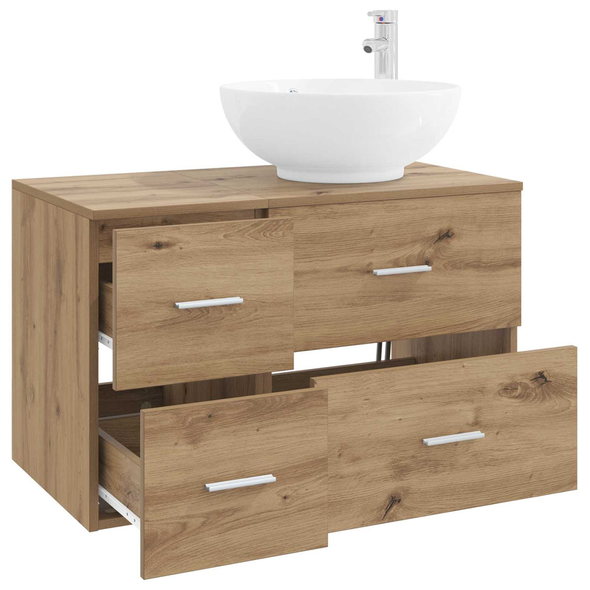 vidaXL Bathroom Furniture Set 2 pcs Artisan Oak Engineered Wood 3