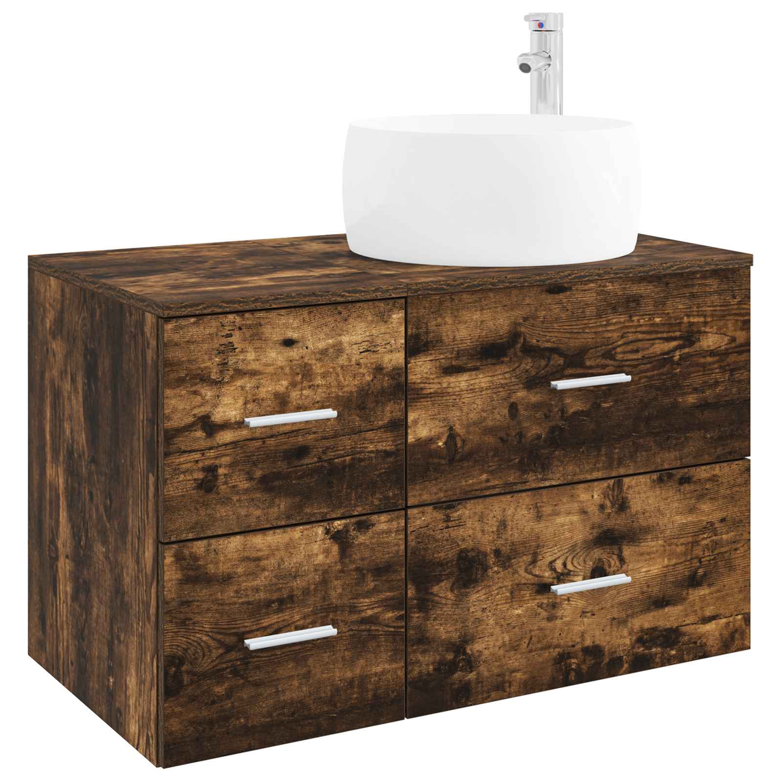 vidaXL Bathroom Furniture Set 2 pcs Smoked Oak Engineered Wood 2