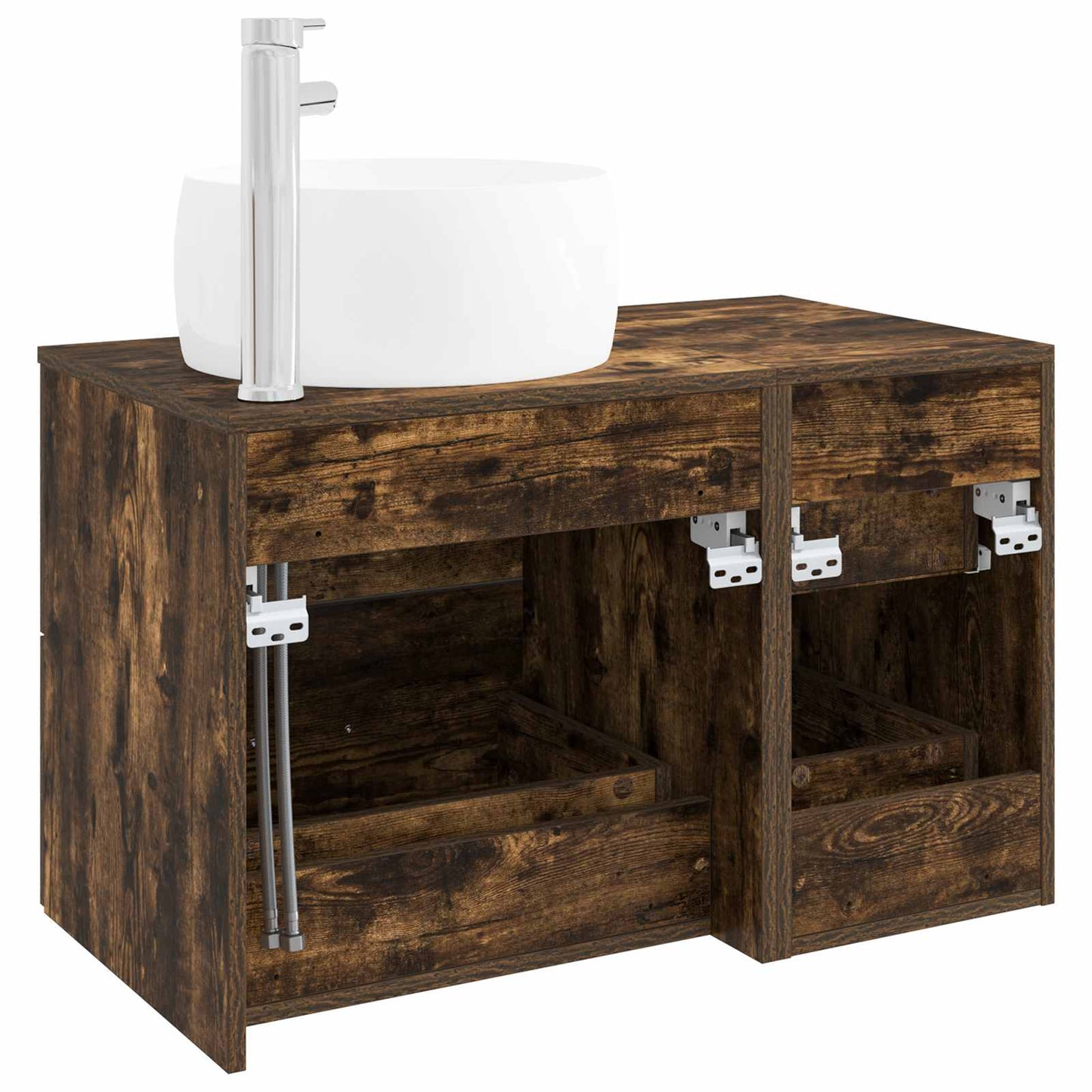 vidaXL Bathroom Furniture Set 2 pcs Smoked Oak Engineered Wood 5