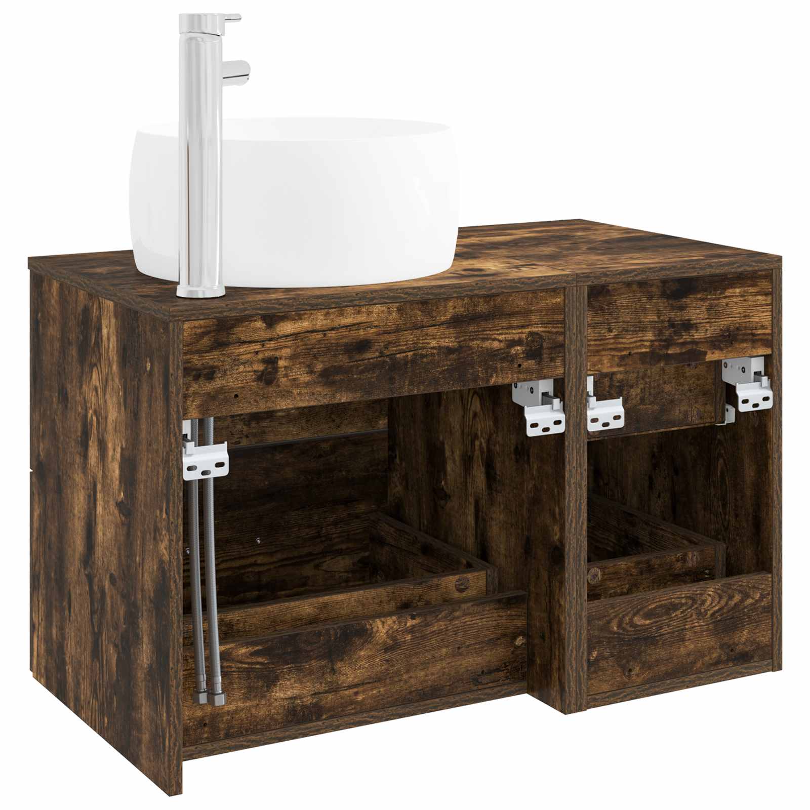 vidaXL Bathroom Furniture Set 2 pcs Smoked Oak Engineered Wood 5