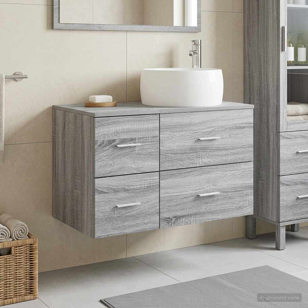 vidaXL Bathroom Furniture Set 2 pcs Grey Sonoma Engineered Wood 1