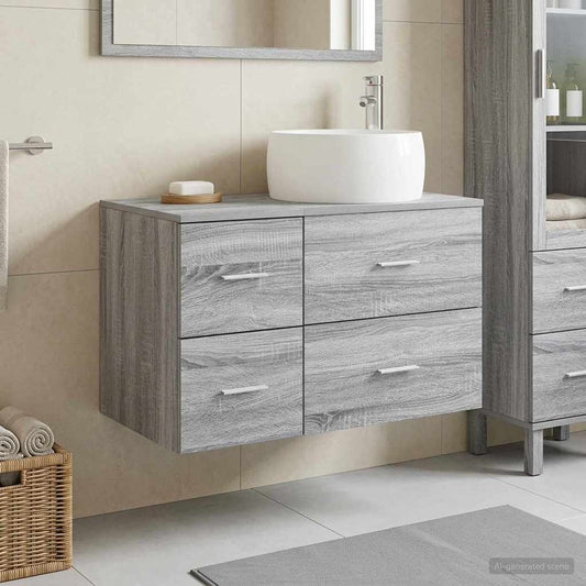 vidaXL Bathroom Furniture Set 2 pcs Grey Sonoma Engineered Wood 1