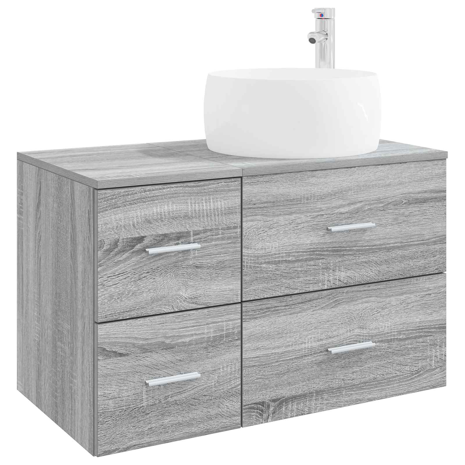 vidaXL Bathroom Furniture Set 2 pcs Grey Sonoma Engineered Wood 2