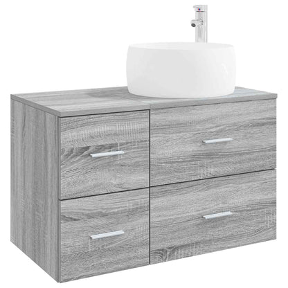 vidaXL Bathroom Furniture Set 2 pcs Grey Sonoma Engineered Wood 2
