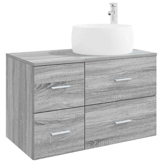 vidaXL Bathroom Furniture Set 2 pcs Grey Sonoma Engineered Wood 2