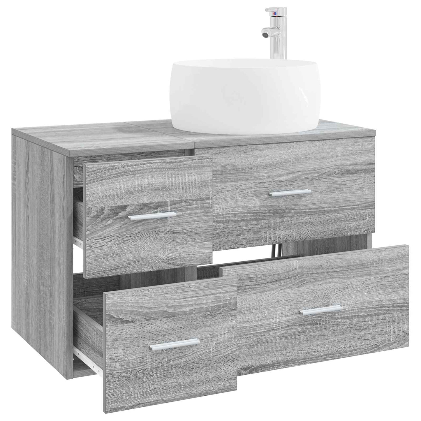 vidaXL Bathroom Furniture Set 2 pcs Grey Sonoma Engineered Wood 3