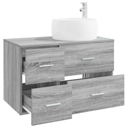 vidaXL Bathroom Furniture Set 2 pcs Grey Sonoma Engineered Wood 3