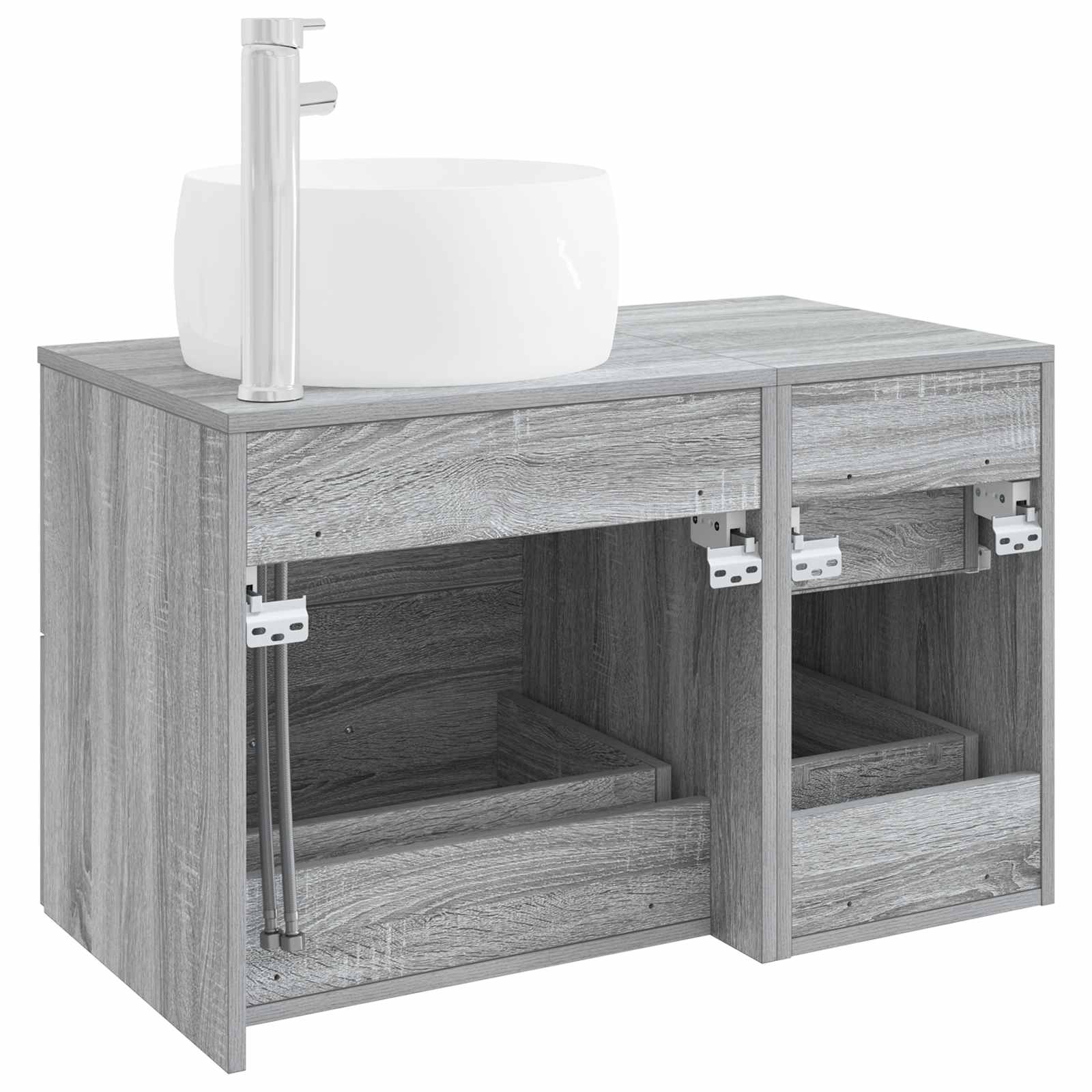 vidaXL Bathroom Furniture Set 2 pcs Grey Sonoma Engineered Wood 5