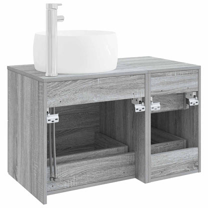 vidaXL Bathroom Furniture Set 2 pcs Grey Sonoma Engineered Wood 5