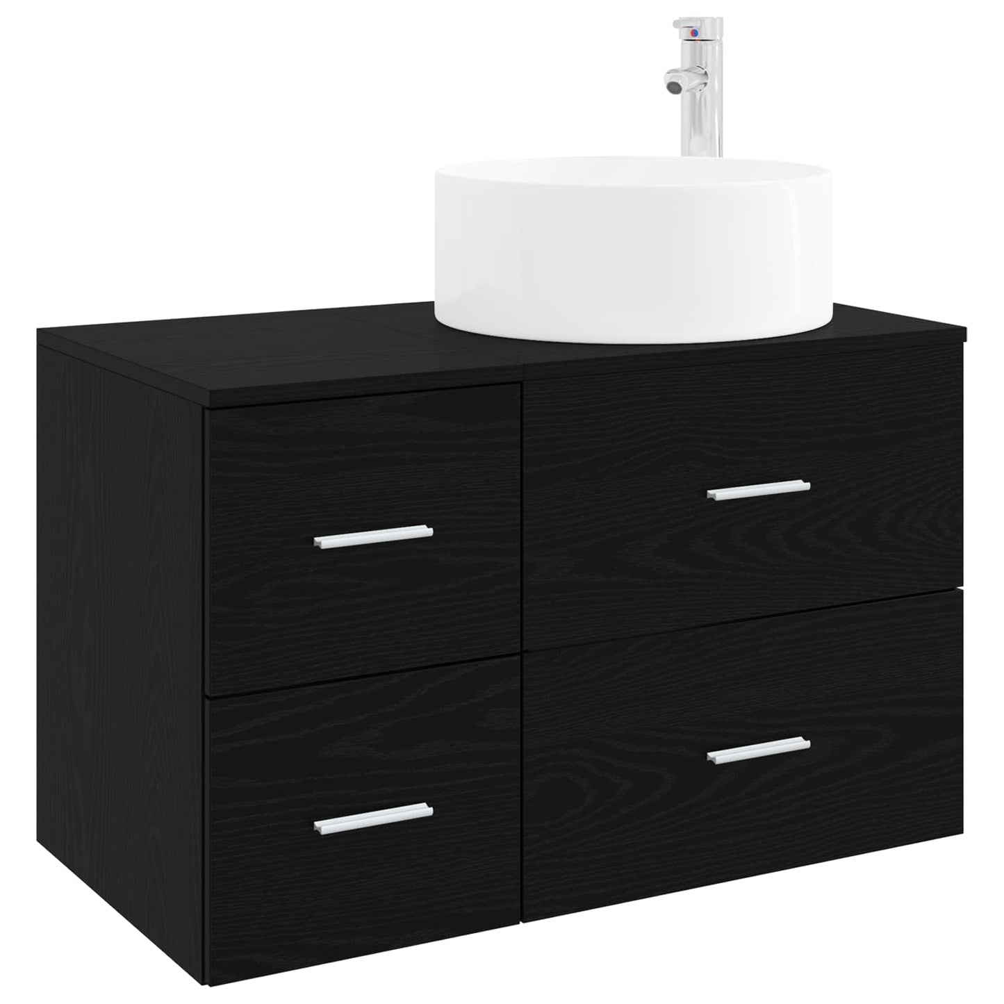 vidaXL Bathroom Furniture Set 2 pcs Black Oak Engineered Wood 2