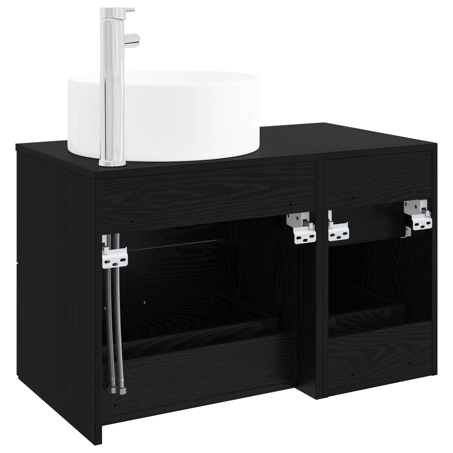 vidaXL Bathroom Furniture Set 2 pcs Black Oak Engineered Wood 5