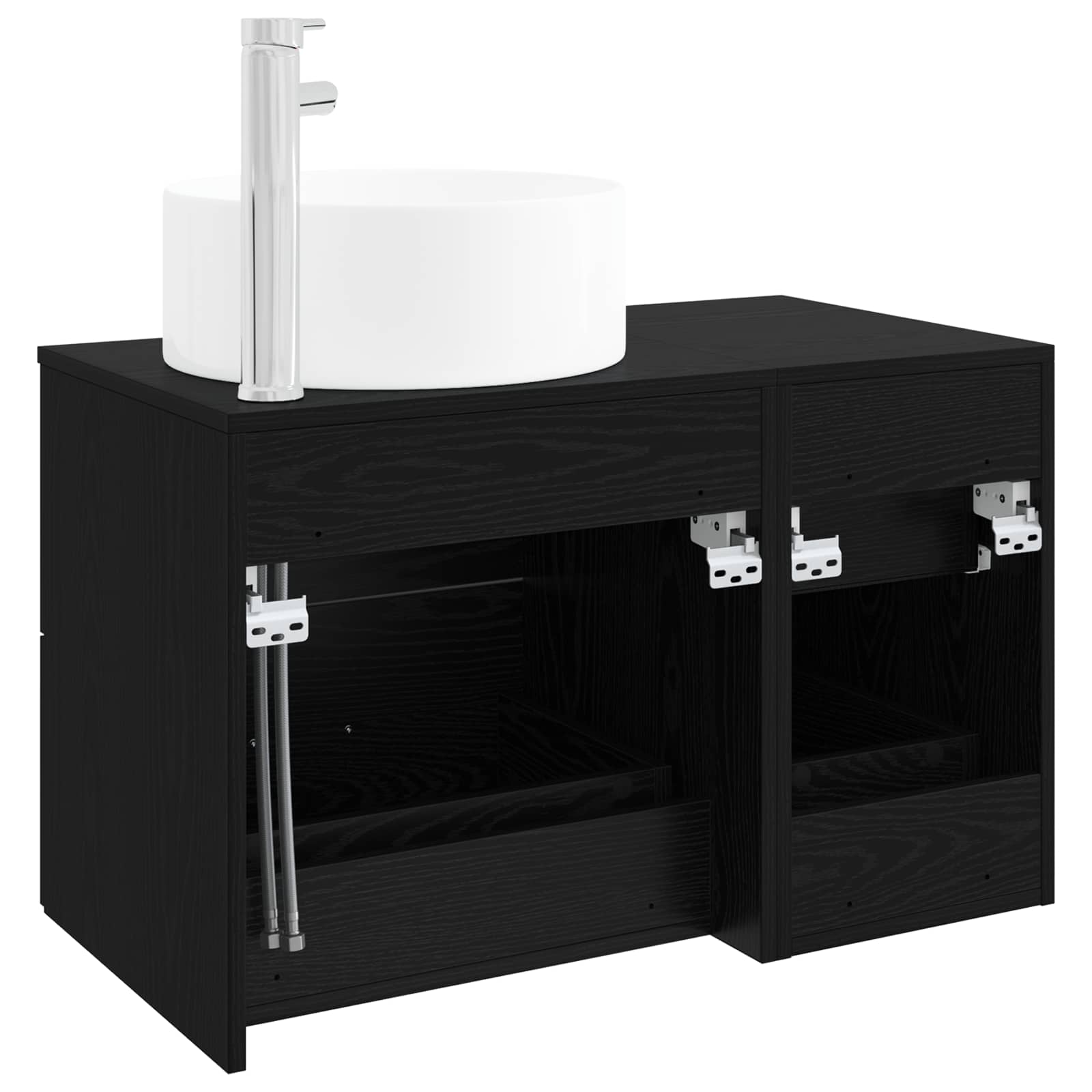 vidaXL Bathroom Furniture Set 2 pcs Black Oak Engineered Wood 5