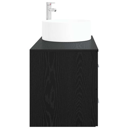 vidaXL Bathroom Furniture Set 2 pcs Black Oak Engineered Wood 4