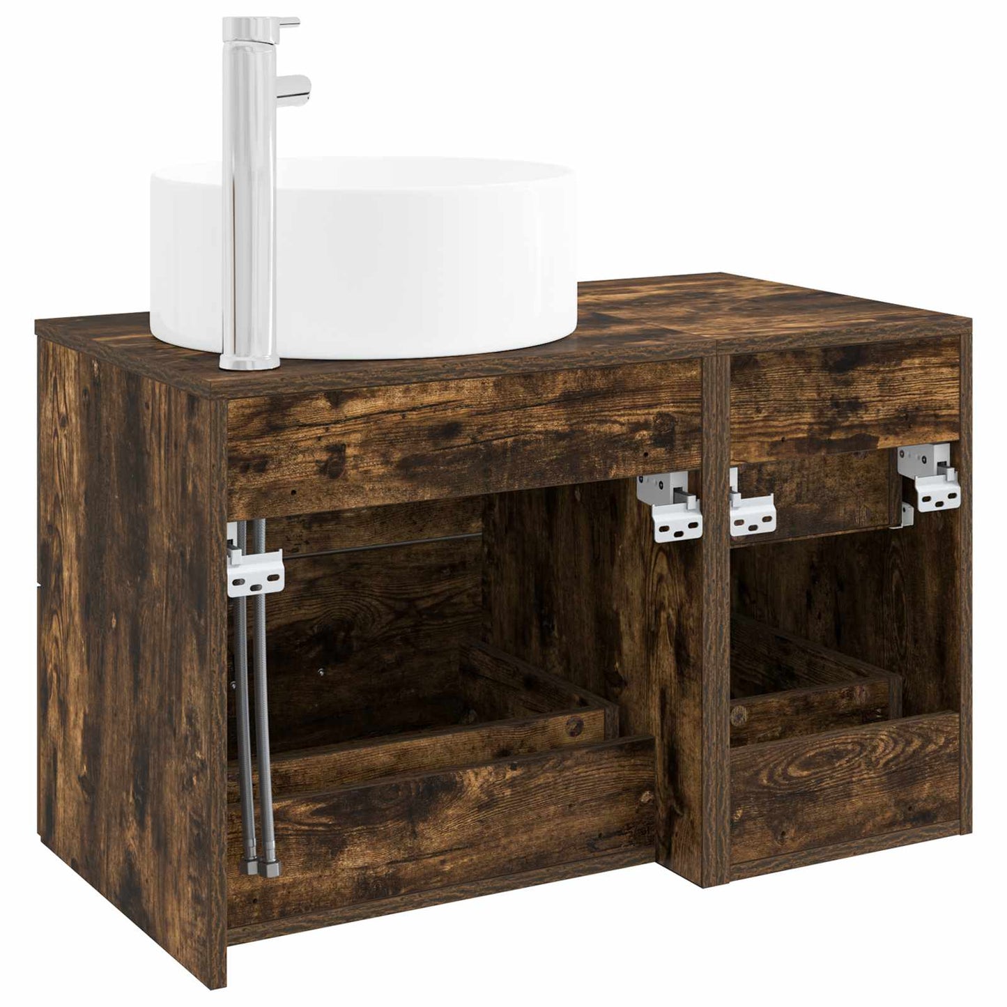 vidaXL Bathroom Furniture Set 2 pcs Smoked Oak Engineered Wood 5