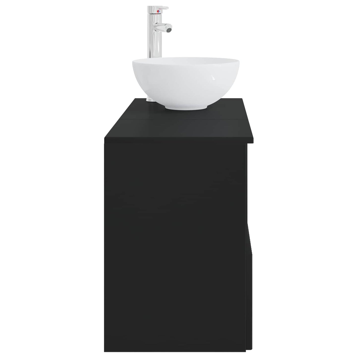 vidaXL Bathroom Furniture Set 2 pcs Black Engineered Wood 5