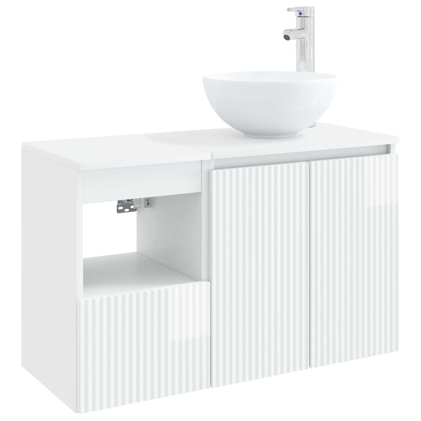 vidaXL Bathroom Furniture Set 2 pcs High Gloss White Engineered Wood 2