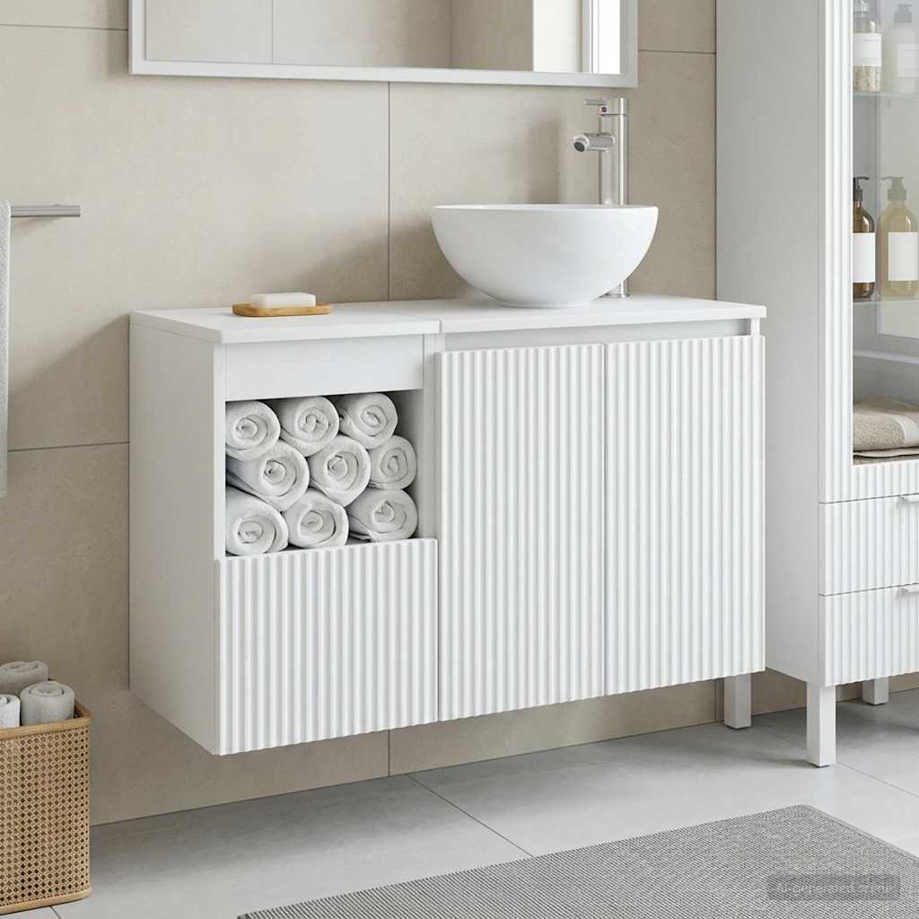 vidaXL Bathroom Furniture Set 2 pcs White Engineered Wood 1