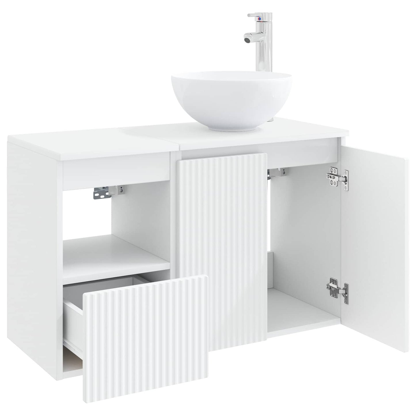 vidaXL Bathroom Furniture Set 2 pcs White Engineered Wood 4