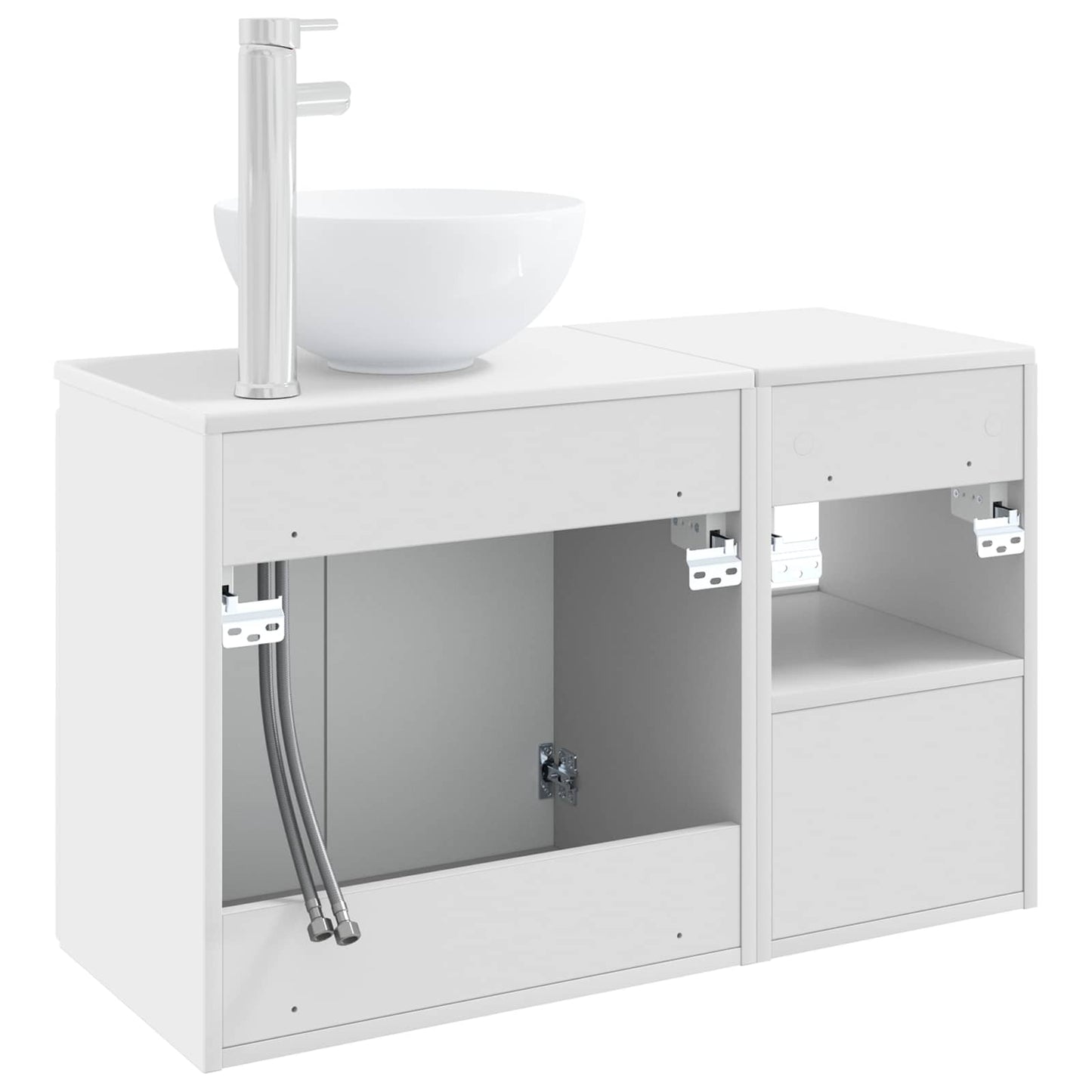 vidaXL Bathroom Furniture Set 2 pcs White Engineered Wood 6