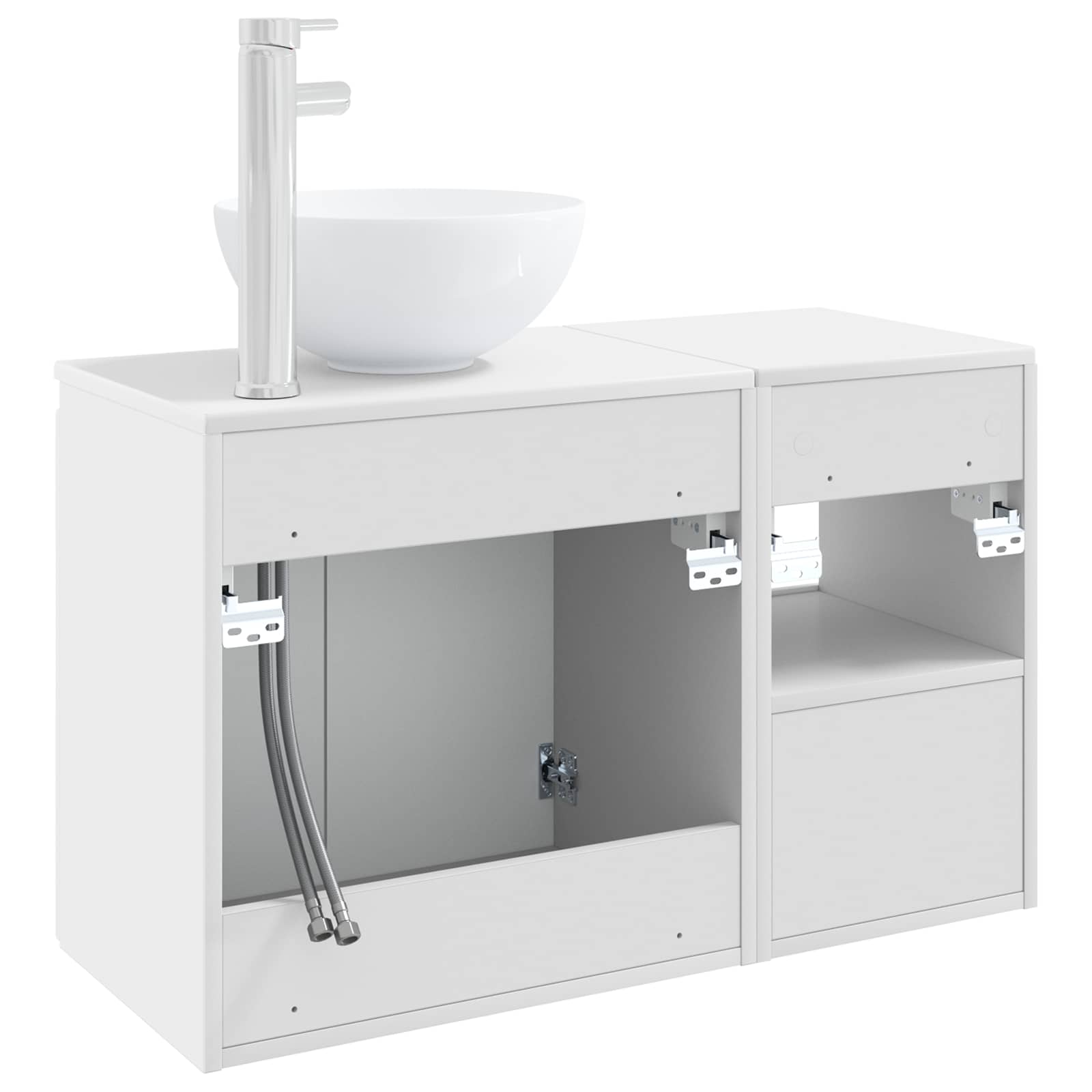 vidaXL Bathroom Furniture Set 2 pcs White Engineered Wood 6