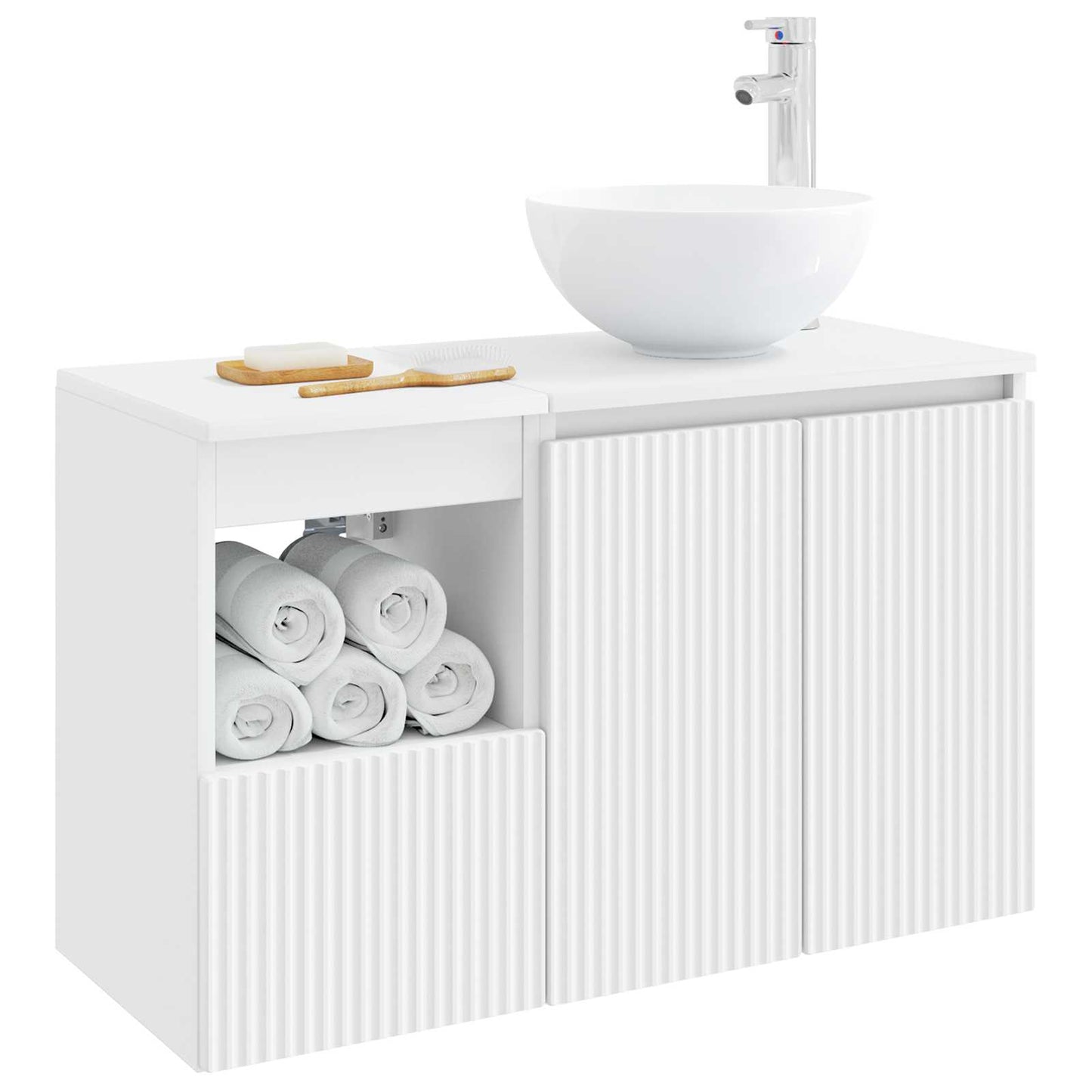 vidaXL Bathroom Furniture Set 2 pcs White Engineered Wood 3