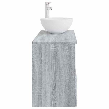 vidaXL Bathroom Furniture Set 2 pcs Grey Sonoma Engineered Wood 5