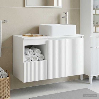 vidaXL Bathroom Furniture Set 2 pcs White Engineered Wood 1