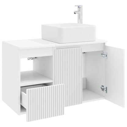 vidaXL Bathroom Furniture Set 2 pcs White Engineered Wood 4