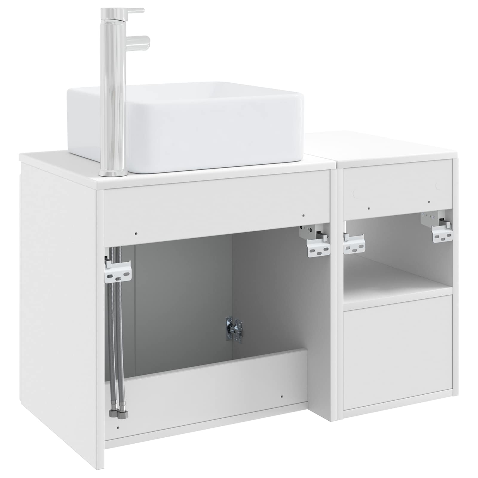 vidaXL Bathroom Furniture Set 2 pcs White Engineered Wood 6