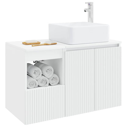 vidaXL Bathroom Furniture Set 2 pcs White Engineered Wood 3