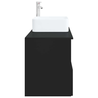 vidaXL Bathroom Furniture Set 2 pcs Black Engineered Wood 5