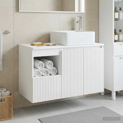 vidaXL Bathroom Furniture Set 2 pcs High Gloss White Engineered Wood 1