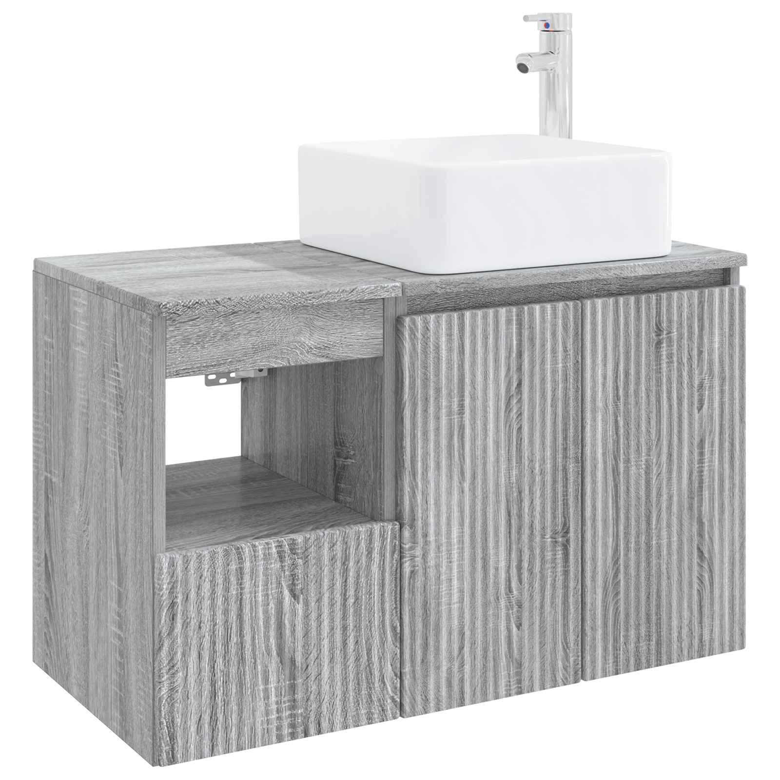 vidaXL Bathroom Furniture Set 2 pcs Grey Sonoma Engineered Wood 2