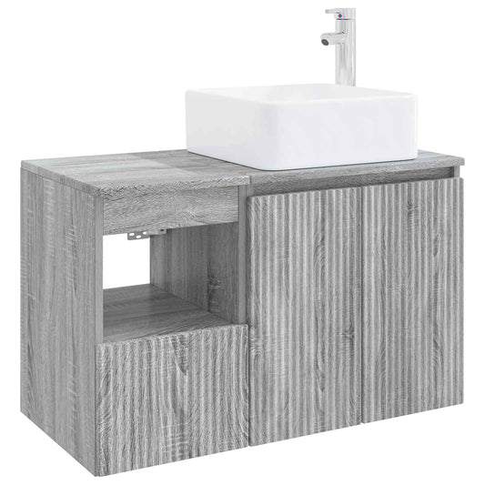 vidaXL Bathroom Furniture Set 2 pcs Grey Sonoma Engineered Wood 2
