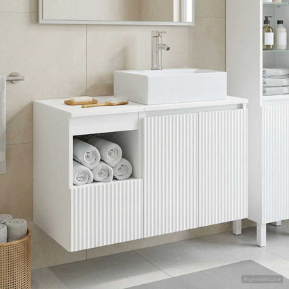 vidaXL Bathroom Furniture Set 2 pcs High Gloss White Engineered Wood 1
