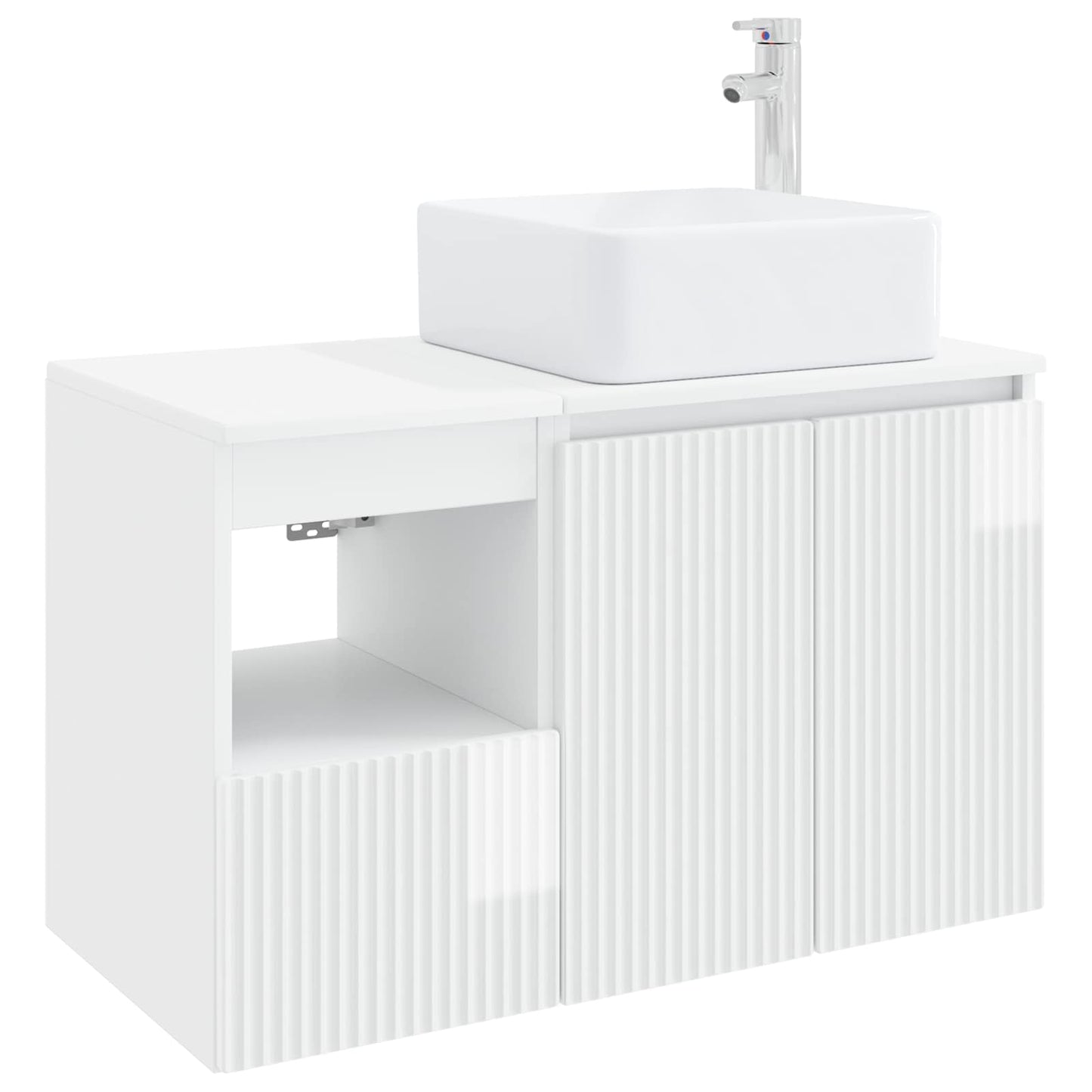 vidaXL Bathroom Furniture Set 2 pcs High Gloss White Engineered Wood 2