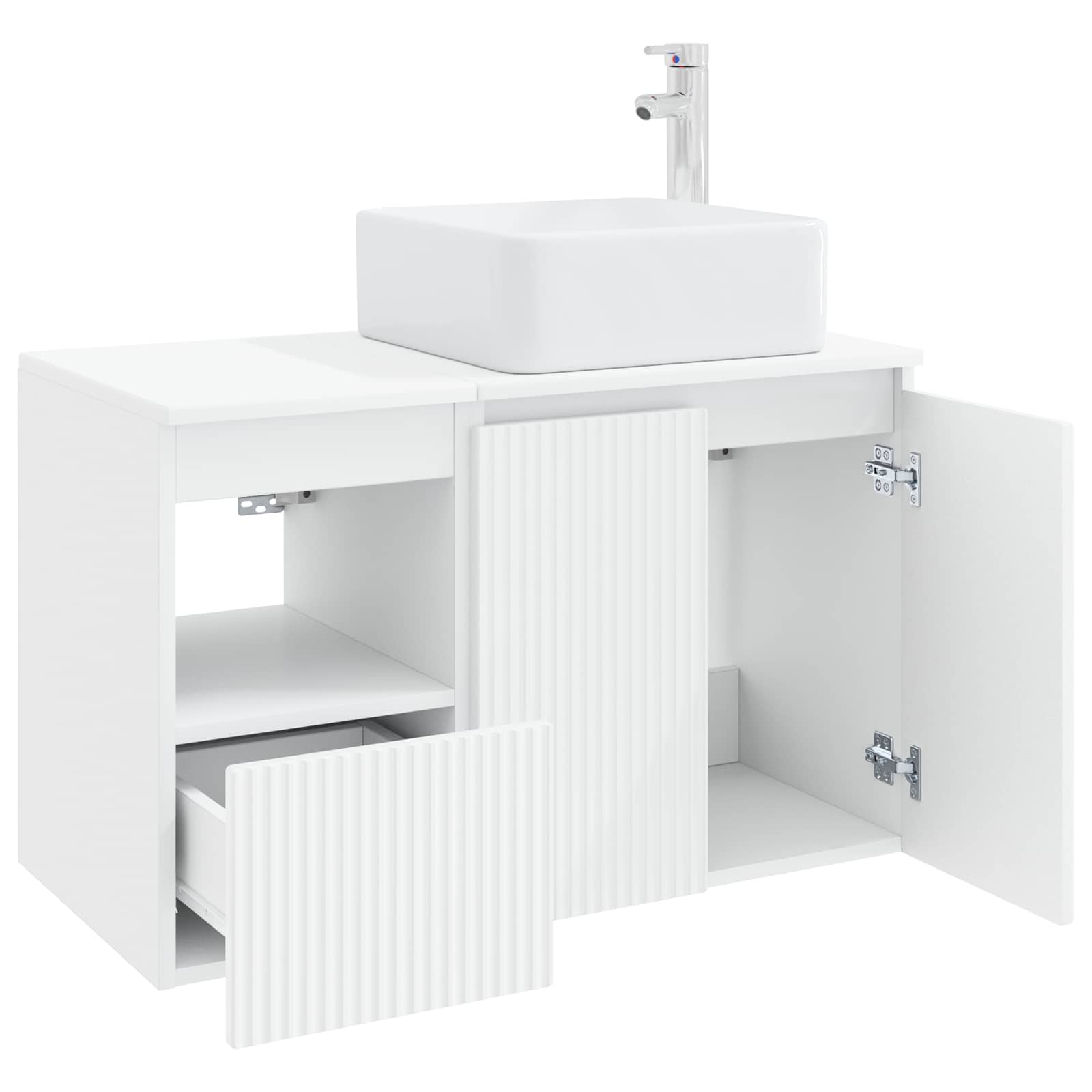 vidaXL Bathroom Furniture Set 2 pcs High Gloss White Engineered Wood 4
