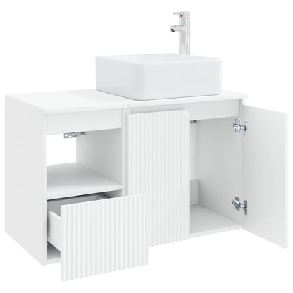 vidaXL Bathroom Furniture Set 2 pcs High Gloss White Engineered Wood 4