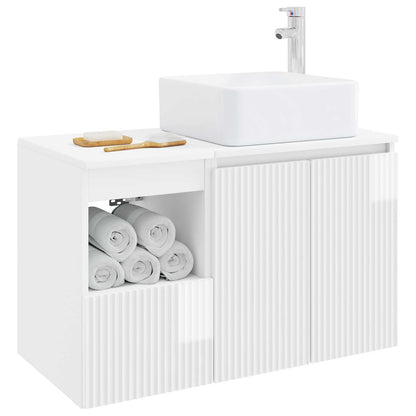 vidaXL Bathroom Furniture Set 2 pcs High Gloss White Engineered Wood 3