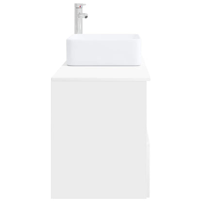 vidaXL Bathroom Furniture Set 2 pcs High Gloss White Engineered Wood 5