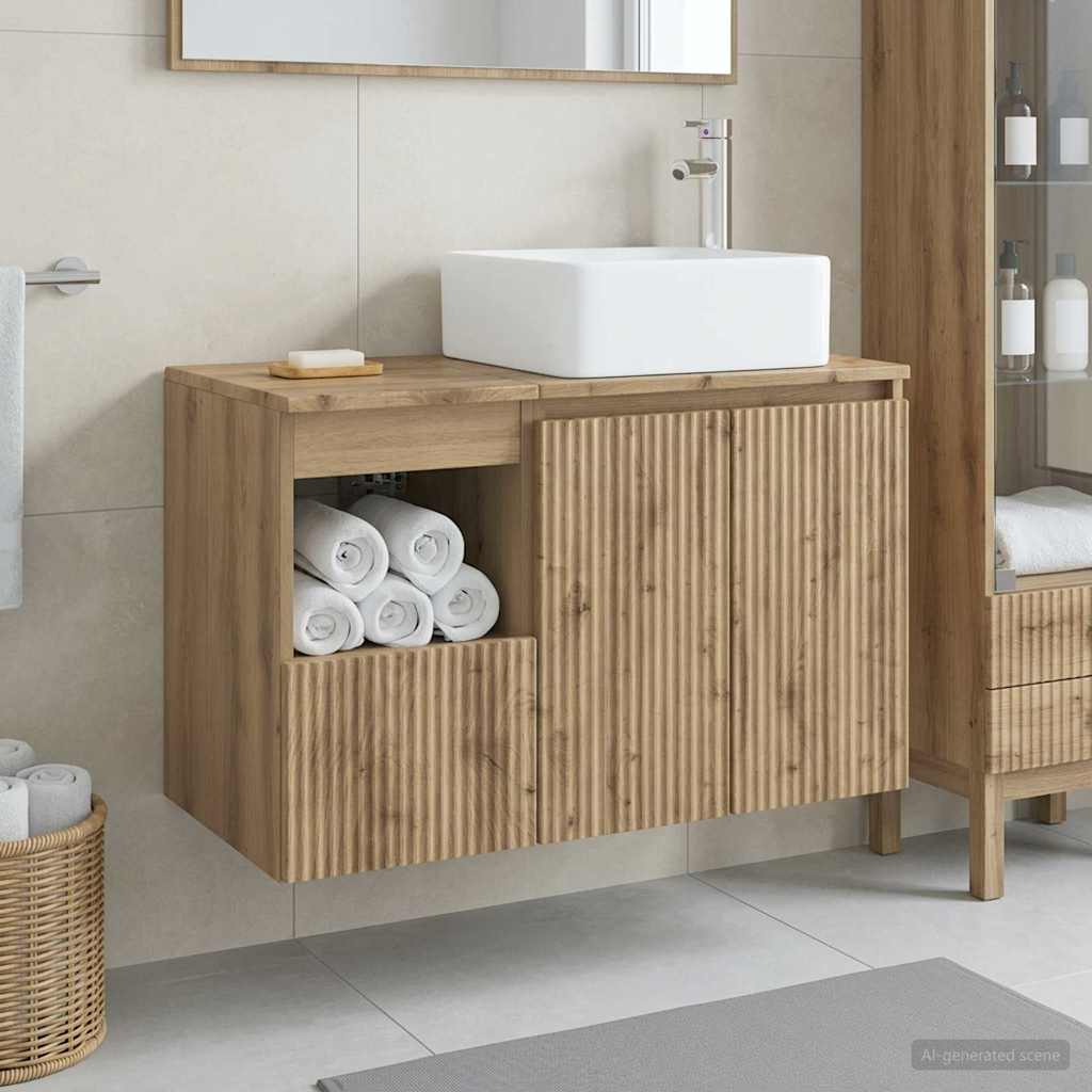 Bathroom Cabinet Set 2 pcs 83 x 35 x 80 cm Artisan oak