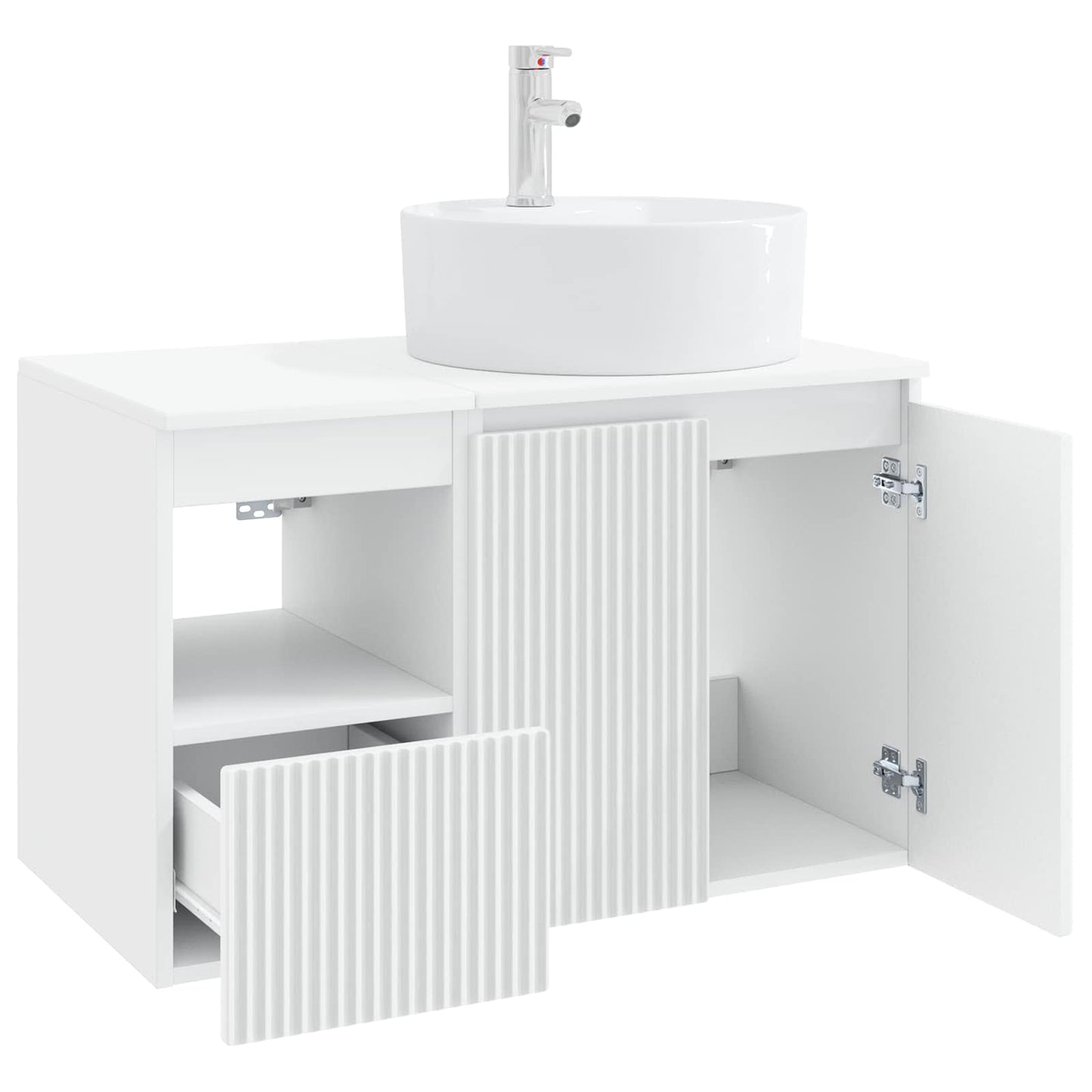 vidaXL Bathroom Furniture Set 2 pcs High Gloss White Engineered Wood 4
