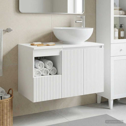 vidaXL Bathroom Furniture Set 2 pcs White Engineered Wood 1