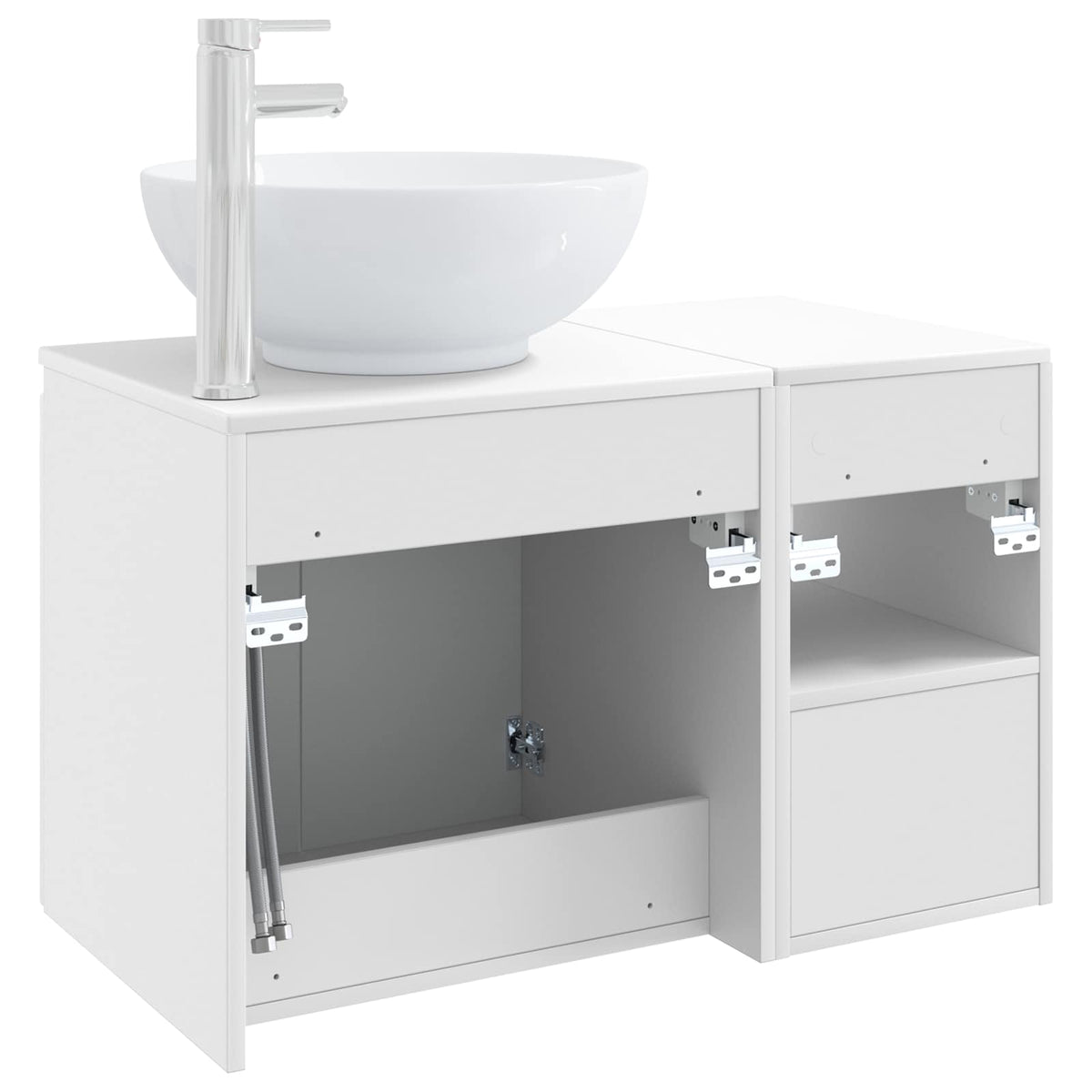 vidaXL Bathroom Furniture Set 2 pcs White Engineered Wood 6