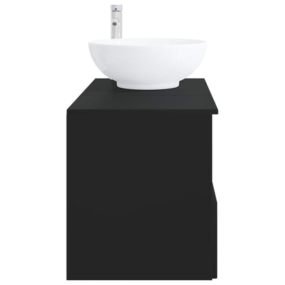 vidaXL Bathroom Furniture Set 2 pcs Black Engineered Wood 5