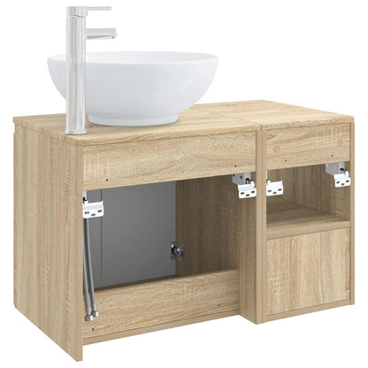 vidaXL Bathroom Furniture Set 2 pcs Sonoma Oak Engineered Wood 6