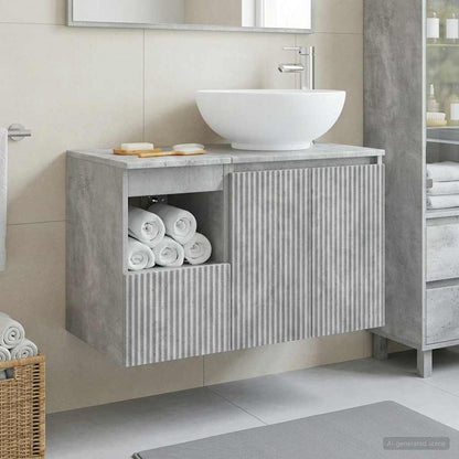 vidaXL Bathroom Furniture Set 2 pcs Concrete Grey Engineered Wood 1